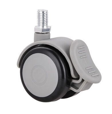 2 Inch M10 Threaded Stem Caster Wheels , TPR Locking Caster Wheels For Chair Kitchen