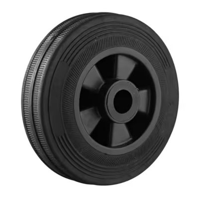 Black Rubber Trash Bin Wheels , Industrial Garbage Can Wheels