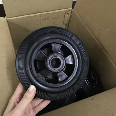 Black Rubber Trash Bin Wheels , Industrial Garbage Can Wheels