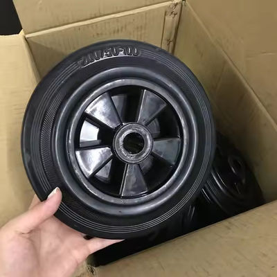 Black Rubber Trash Bin Wheels , Industrial Garbage Can Wheels
