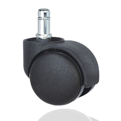 50mm Black Top Plate Casters , Nylon Twin Sound Furniture Universal Castor Wheels