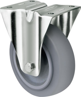 TPR Elastic Thermoplastic Rubber Casters , Black Industrial Rubber Casters