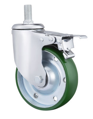 Industrial Steel Caster Wheels Heavy Duty Polyurethane Casters Shock Absorbing