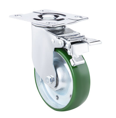 Industrial Steel Caster Wheels Heavy Duty Polyurethane Casters Shock Absorbing