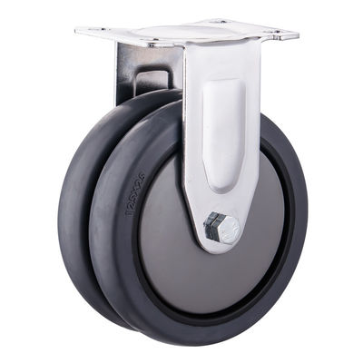 TPR Caster Wheels 75mm 100mm 125mm PU Industrial Twin Wheel Castors