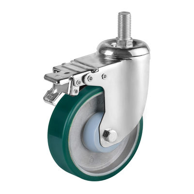 Aluminum Polyurethane Caster Wheels With Ball Bearings , Industrial Medium Heavy Duty Casters