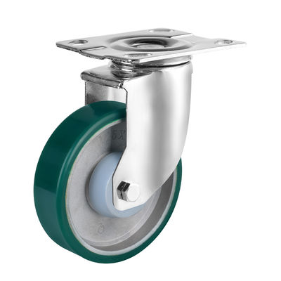 Aluminum Polyurethane Caster Wheels With Ball Bearings , Industrial Medium Heavy Duty Casters