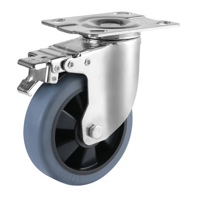 Medium / Heavy Duty Industrial Casters Wheels Thermoplastic Rubber TPR Caster