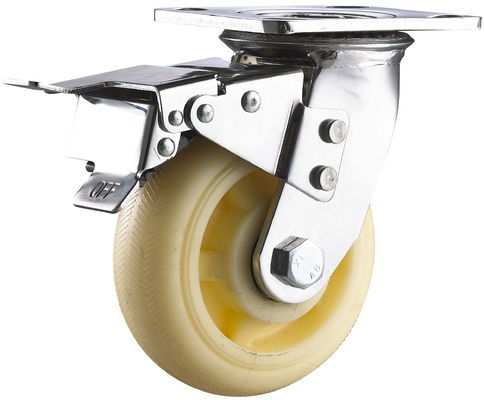 100mm - 200mm Heavy Duty Castors Wheels Wear Resistant Polyurethane Tread Casters