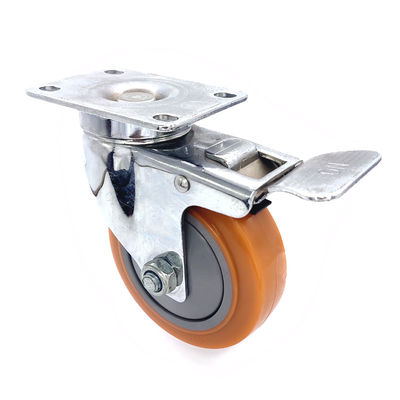 Medium Duty Swivel Casters , Polyurethane Industrial Rigid Caster Wheels