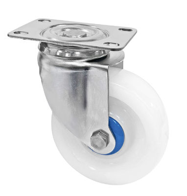 Medium Duty 304 Stainless Steel Casters White PA Casters 150-200KG Load Capacity