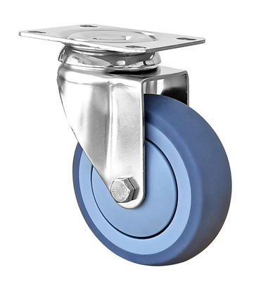 Blue TPR Caster Wheels Medium Duty 100kg-150KG Stainless Steel Castor Wheels
