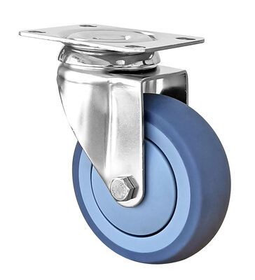 Grey TPR Caster Wheels Medium Duty 90kg-120KG Stainless Steel Castor Wheels