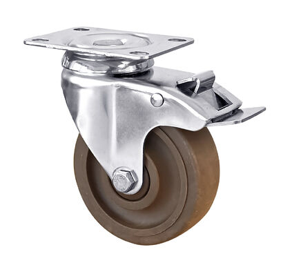 304 Stainless Steel Castor Wheels 125mm High Temperature 280 degrees Celsius Glass Fiber Nylon Caster Wheels