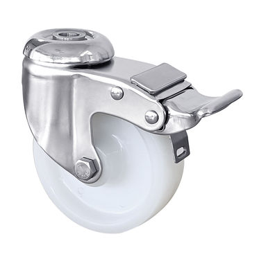 PA Stainless Steel Plate Casters Medium Duty Threaded Caster Wheels 75mm 125mm