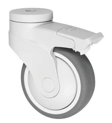 Elastic Thermoplastic Rubber TPR Castors , Plastic Medical Device Caster