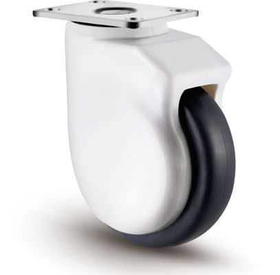 Medium Duty Elastic TPR Caster Wheels 100mm 125mm With Thread Guard