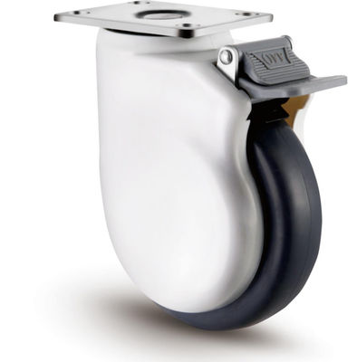 Medium Duty Elastic TPR Caster Wheels 100mm 125mm With Thread Guard