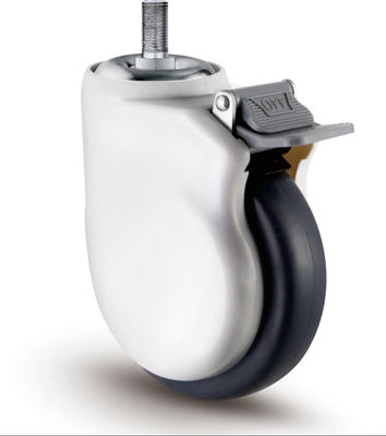 Medium Duty Elastic TPR Caster Wheels 100mm 125mm With Thread Guard