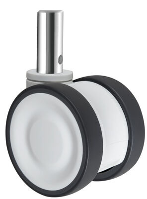 Solid round stem Elastic Thermoplastic Rubber Castor Wheel Medium Duty Twin Wheel Caster OEM ODM