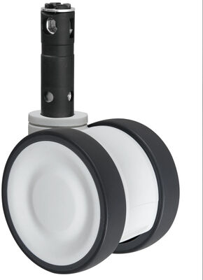 Solid round stem Elastic Thermoplastic Rubber Castor Wheel Medium Duty Twin Wheel Caster OEM ODM