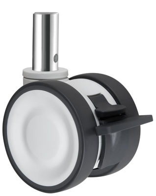 Elastic Thermoplastic Rubber Castor Wheel Medium Duty Twin Wheel Caster OEM ODM