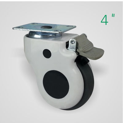 Flat Base Medical Casters Wheels , Twin Caster Wheels With Brakes