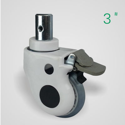 Flat Base Medical Casters Wheels , Twin Caster Wheels With Brakes