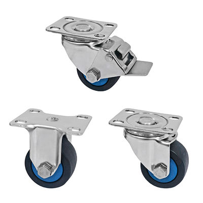 150kg Low Profile Caster Wheels 50mm 304 Stainless Steel PA Casters