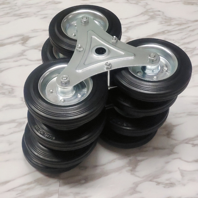 125mm 160mm Stair Climbing Casters , Tri Wheel Casters With Roller Bearing