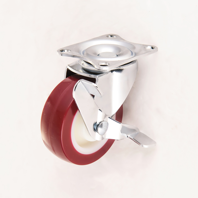 Light-Duty PU Furniture Casters 50-75mm Zinc Plated