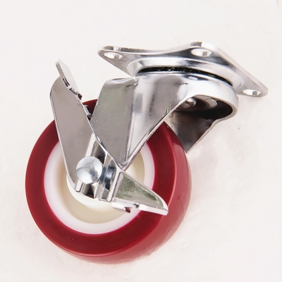 Versatile PU Furniture Casters Zinc Plated 50mm 75mm for Home / Office Settings