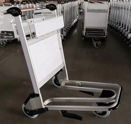 Ground Service Hand Push Aluminum Alloy Transport Luggage Airport Trolley