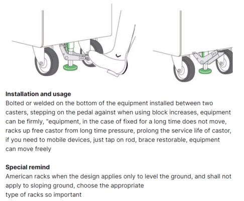 Customized 4inch Japanese Style Lift Up Floor Lock For Casters