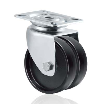 50 mm 2-3 Inch Double Caster Wheels with 360° Rotation and Nylon Total Brake for Industrial