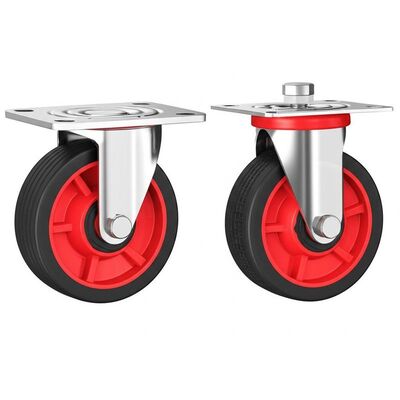 100mm - 200mm Heavy Duty Castors with 50mm Tread Width and 5.75mm Plate Thickness Industrial Casters