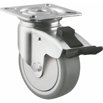 OEM ODM Customized Support Grey Color 2 3 Inches 50-75 kg Load Capacity TPR Stainless Steel Apparatus Casters