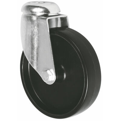 Black 1.5 Inch 50mm 75mm Trolley Polypropylene Stainless Steel Plain Casters 50-75kg Load Capacity Swivel Brake for Supermarket