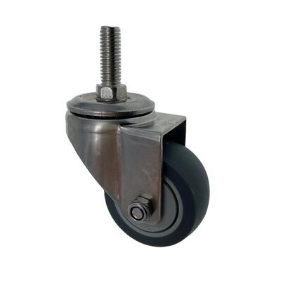 2 Inch 50mm Thermoplastic Rubber TPR Stainless Steel Antirust Indoor Noiseless Universal Caster Wheel for Furniture