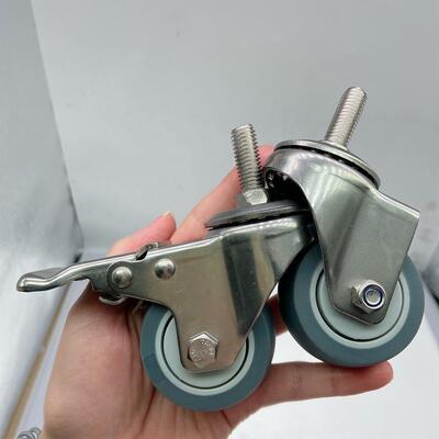 2 Inch 50mm Thermoplastic Rubber TPR Stainless Steel Antirust Indoor Noiseless Universal Caster Wheel for Furniture