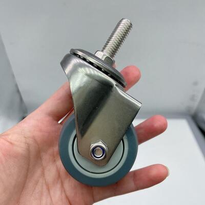 2 Inch 50mm Thermoplastic Rubber TPR Stainless Steel Antirust Indoor Noiseless Universal Caster Wheel for Furniture