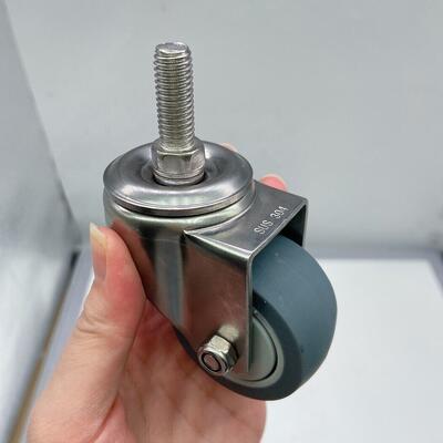 2 Inch 50mm Thermoplastic Rubber TPR Stainless Steel Antirust Indoor Noiseless Universal Caster Wheel for Furniture