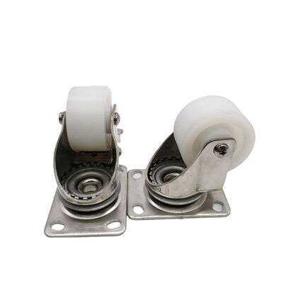 Heavy Loading Top Plate Swivel Total Brake 2.5" PA Nylon Wheel Plain Bearing Stainless Steel SUS 304 Caster