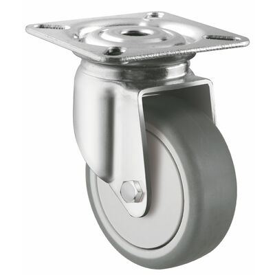Stainless Steel SUS304 Institutional 50mm Ball Bearing Castor Thermoplastic Rubber Anti-rusting Caster Wheel