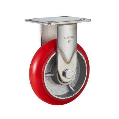 Aluminum Core Cast PU Wheel Industrial 4 5 6 8 Inch Swivel 304 Stainless Steel Casters Heavy Duty Lockable Castor Wheel