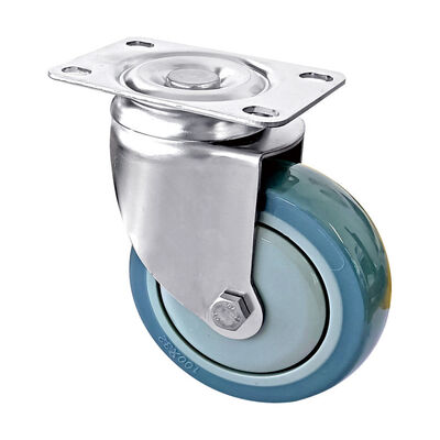 Wholesale 304 Stainless Steel Rigid Polyurethane Caster and Wheel Fixed PU Medium Duty Castor