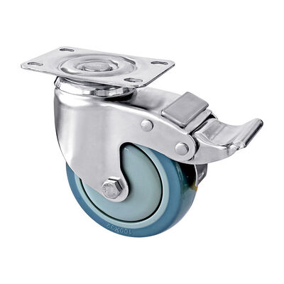 Wholesale 304 Stainless Steel Rigid Polyurethane Caster and Wheel Fixed PU Medium Duty Castor