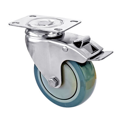 Wholesale 304 Stainless Steel Rigid Polyurethane Caster and Wheel Fixed PU Medium Duty Castor