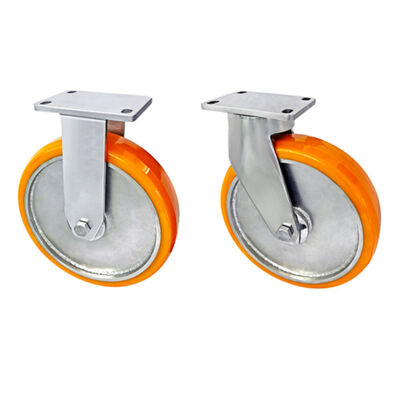 Stainless Steel 304 Ultra Heavy Orange PA Double Ball Bearing Castor Wheel