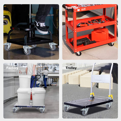 Medium Duty 5 Inch 125MM Castors Stainless Steel Solid Wheel TPR Rubber TPR Grey Casters